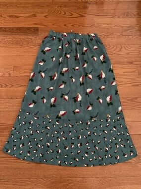 Suno x Uniqlo Long Green Patterned Skirt with Elastic drawstring Waist M